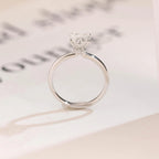 Solid Gold Heart Cut Moissanite Engagement Ring with Hidden Halo