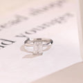 Solid Gold Emerald Cut Moissanite Engagement Ring with Hidden Halo, Promise Ring
