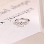 Solid Gold Heart Cut Moissanite Engagement Ring, Half Eternity Promise Ring