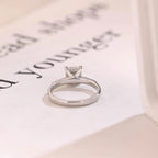 Solid Gold Asscher Cut Moissanite Engagement Ring with Hidden Halo