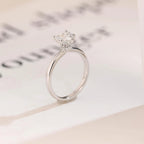 Solid Gold Heart Cut Moissanite Engagement Ring with Hidden Halo