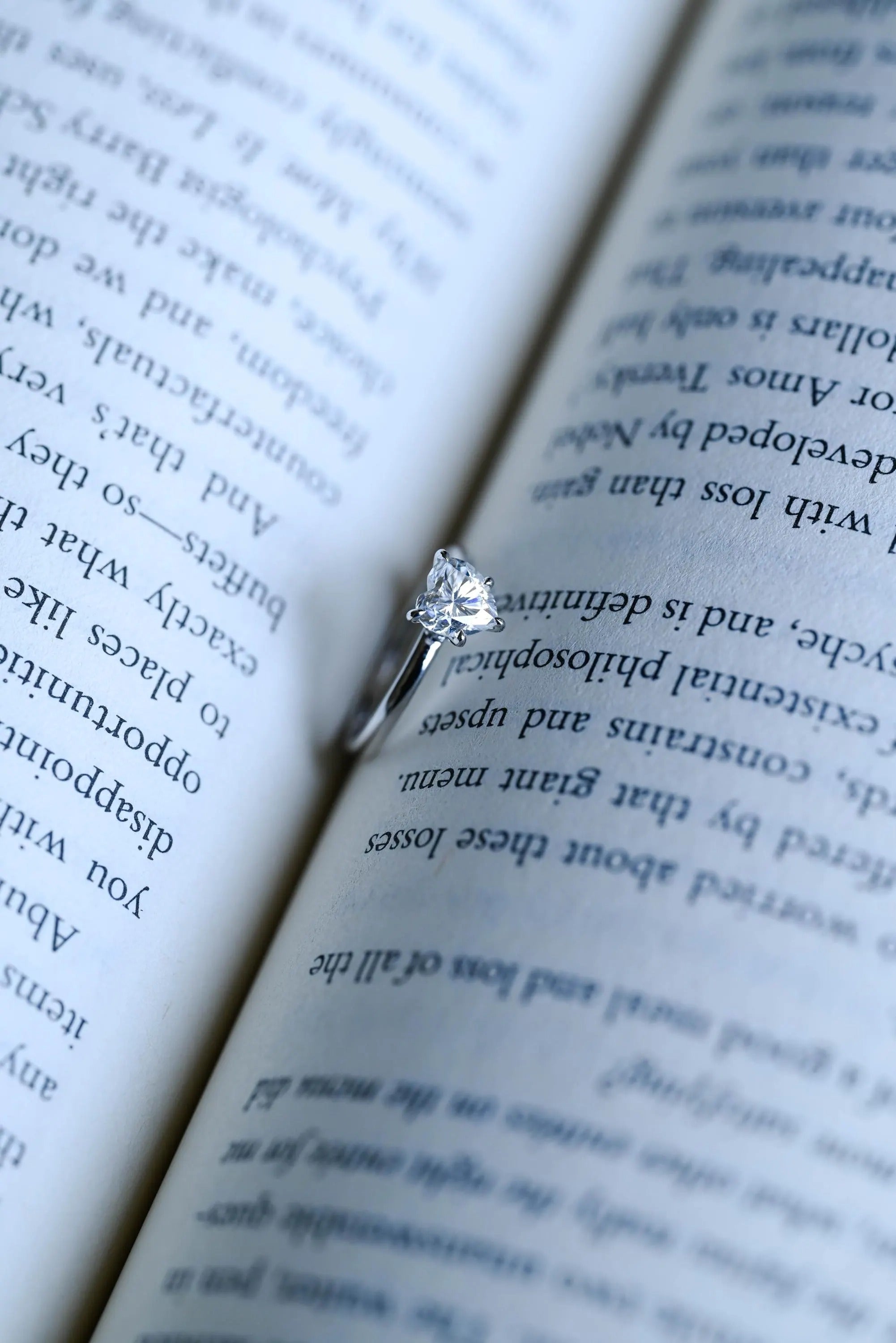 Solid Gold Heart Cut Moissanite Engagement Ring with Hidden Halo