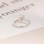 Solid Gold Heart Cut Moissanite Engagement Ring with Hidden Halo