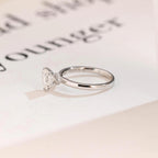 Solid Gold Heart Cut Moissanite Engagement Ring with Hidden Halo