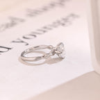 Solid Gold Emerald Cut Moissanite Engagement Ring, Twisted Band Promise Ring