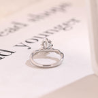 Solid Gold Emerald Cut Moissanite Engagement Ring, Twisted Band Promise Ring