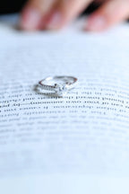 Solid Gold Half Eternity Heart Cut Moissanite Engagement Ring