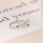 Solid Gold Twisted Band Heart Cut Moissanite Engagement Ring