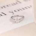 Solid Gold Half Eternity Heart Cut Moissanite Engagement Ring