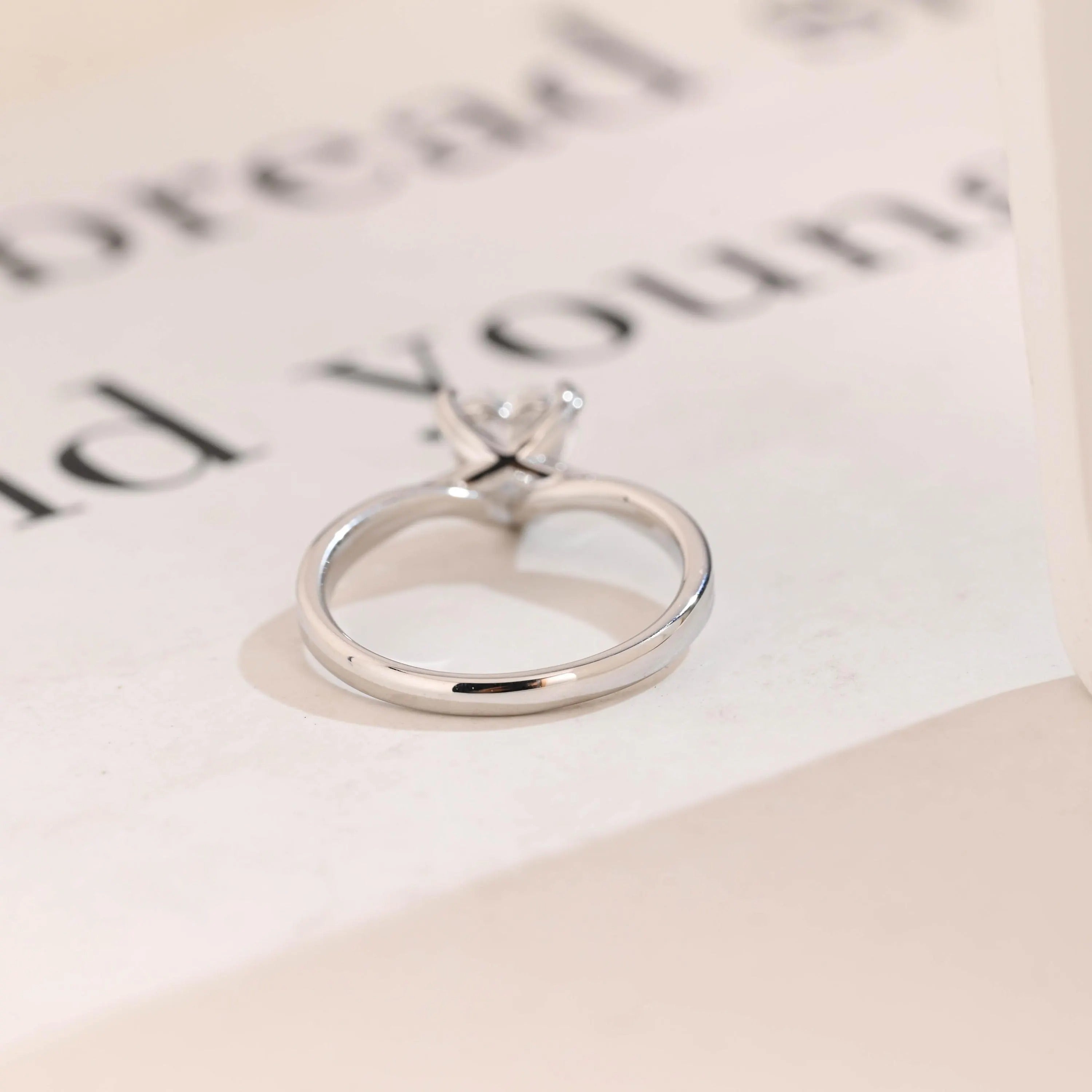 Solid Gold Twisted Band Heart Cut Moissanite Engagement Ring