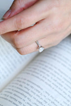 Solid Gold Twisted Band Heart Cut Moissanite Engagement Ring