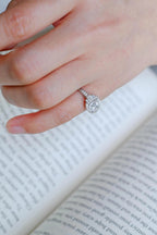 Solid Gold Elongated Cushion Moissanite Engagement Ring, Promise Ring for Her