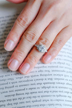 Solid Gold Elongated Cushion Moissanite Engagement Ring, Promise Ring for Her