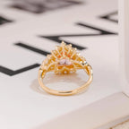 Solid Gold Heart Cut Pink Moissanite Sapphire Engagement Ring