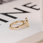 Solid Gold Cushion Cut Moissanite Engagement Ring, Dainty Ring