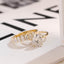 Solid Gold Oval Cut Moissanite Wedding Band Set, bridal engagement ring