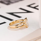 Solid Gold Radiant Cut Moissanite Bezel Engagement Ring, Split Shank Ring,