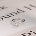 Solid Gold Old European Elongated Cushion Moissanite Engagement Ring, Promise Ring