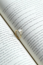 Solid Gold Emerald Cut Moissanite Half Bezel Engagement Ring, Anniversary Gift,
