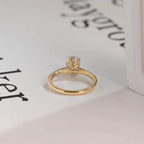 Solid Gold Oval Cut Lab-grown Diamond Engagement Ring, Tulip Floral Setting