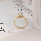 Solid Gold Oval Cut Lab-grown Diamond Engagement Ring, Tulip Floral Setting
