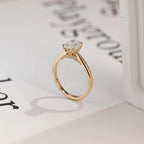 Solid Gold Oval Cut Lab-grown Diamond Engagement Ring, Tulip Floral Setting