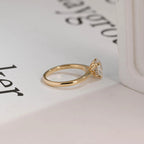 Solid Gold Oval Cut Lab-grown Diamond Engagement Ring, Tulip Floral Setting
