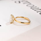 Solid Gold European Shank Elongated Cushion Moissanite Engagement Ring, Promise Ring