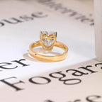 Solid Gold 4mm Heart Cut Moissanite Engagement Ring