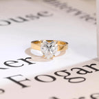 Solid Gold 4mm Heart Cut Moissanite Engagement Ring