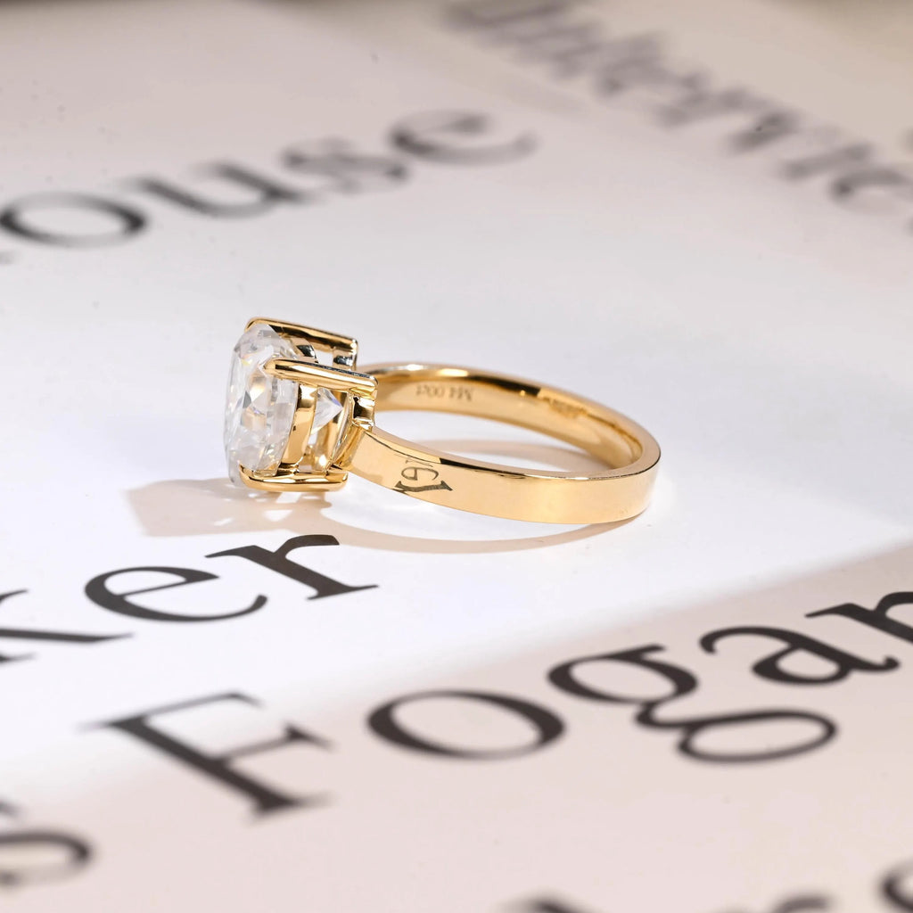 Solid Gold 4mm Heart Cut Moissanite Engagement Ring