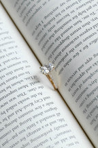 Solid Gold Elongated Cushion Cut Moissanite Engagement Ring, Proposal Ring