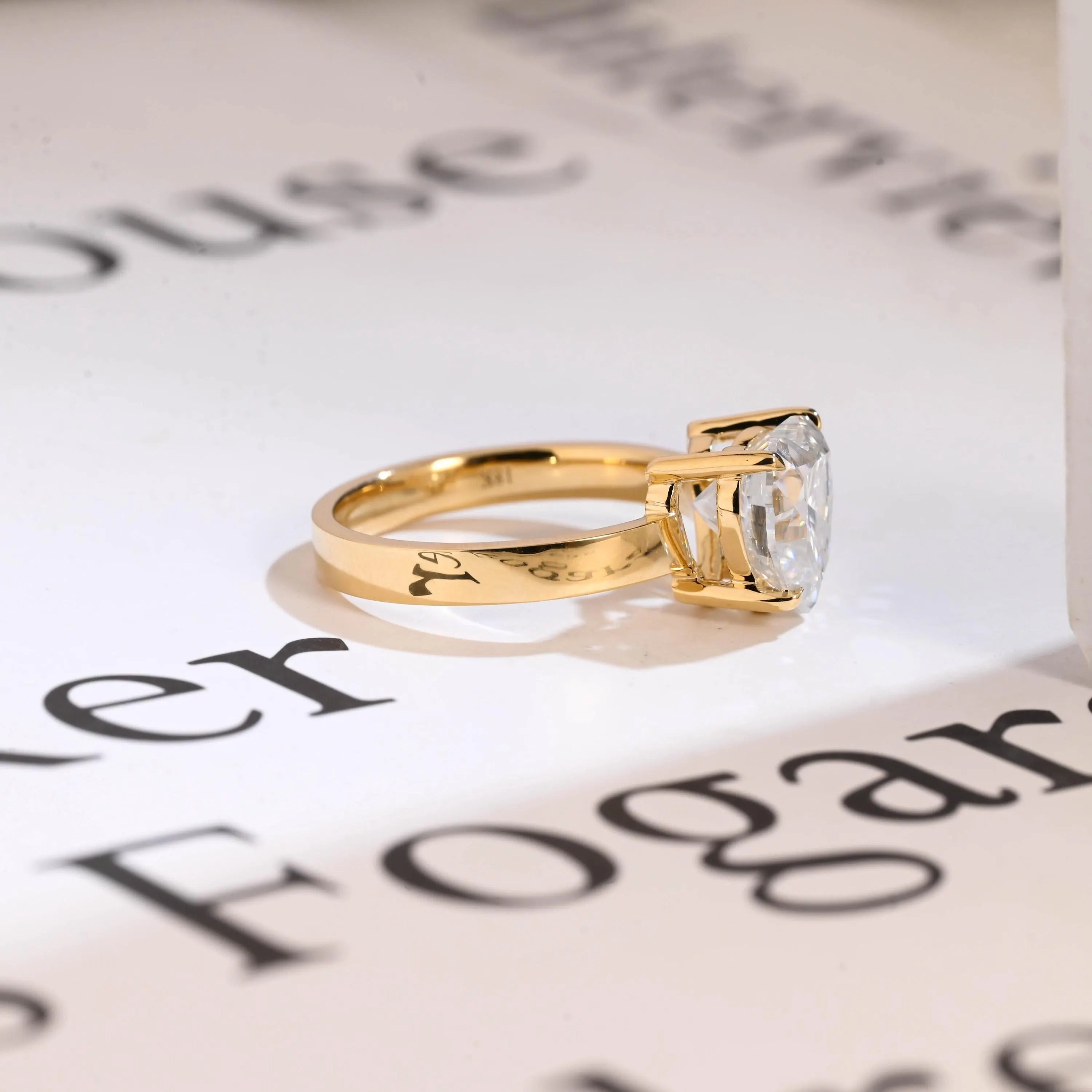 Solid Gold 4mm Heart Cut Moissanite Engagement Ring