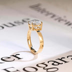 Solid Gold 4mm Heart Cut Moissanite Engagement Ring