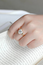 Solid Gold 4mm Heart Cut Moissanite Engagement Ring