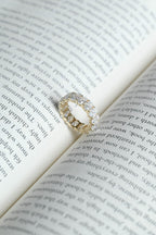 4*6mm Oval Moissanite Eternity Wedding Band, Solid Gold Stacking Ring