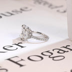 Solid Gold Old Mine Cushion Moissanite Engagement Ring, Anniversary Gift for Women