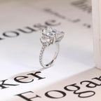 Solid Gold Old Mine Cushion Moissanite Engagement Ring, Anniversary Gift for Women