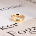 Solid Gold 5mm U-Shaped Groove Wedding Band for Men