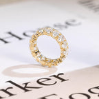 4*6mm Oval Moissanite Eternity Wedding Band, Solid Gold Stacking Ring