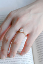 Solid Gold Oval Cut Moissanite Engagement Ring, Anniversary Gift for Her