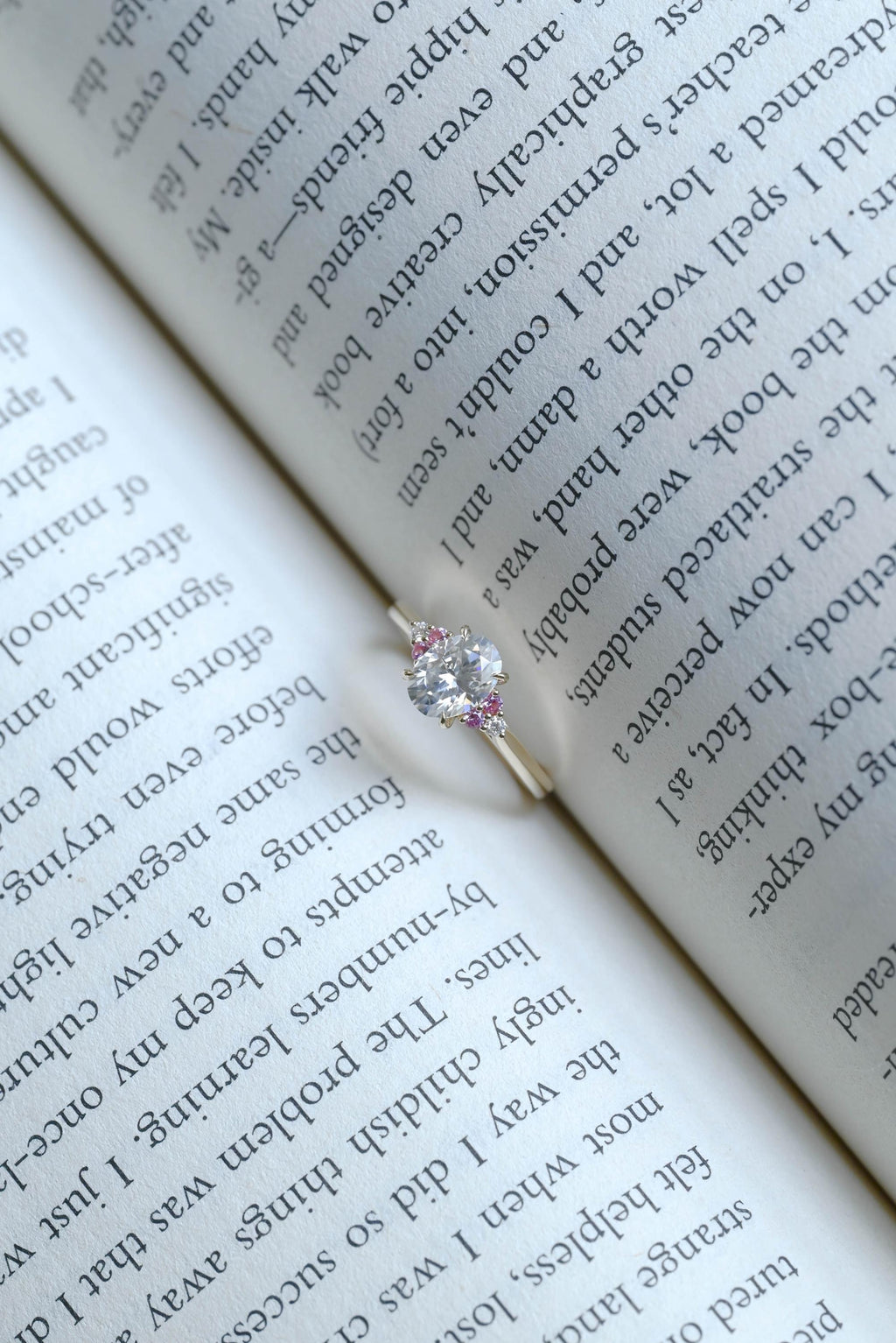 Solid Gold Oval Cut Moissanite Engagement Ring, Anniversary Gift for Her