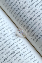 Solid Gold Oval Cut Moissanite Engagement Ring, Anniversary Gift for Her