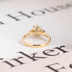 Solid Gold Oval Cut Moissanite Engagement Ring, Anniversary Gift for Her