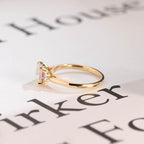 Solid Gold Oval Cut Moissanite Engagement Ring, Anniversary Gift for Her