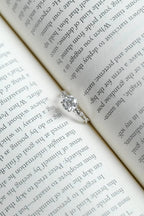 Solid Gold Round Cut Moissanite Engagement Ring, Twisted Band Ring