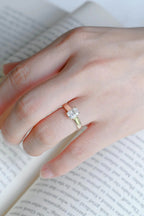Solid Gold Radiant Cut Moissanite Engagement Ring, Art Deco Proposal Ring