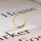 Solid Gold 5mm U-Shaped Groove Wedding Band for Men