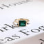 Solid Gold Lab Grown Emerald Engagement Ring, Anniversary Gift for Her