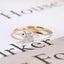 Solid Gold Princess Cut Moissanite Engagement Ring and Wedding Ring Set, Anniversary Gift for Her